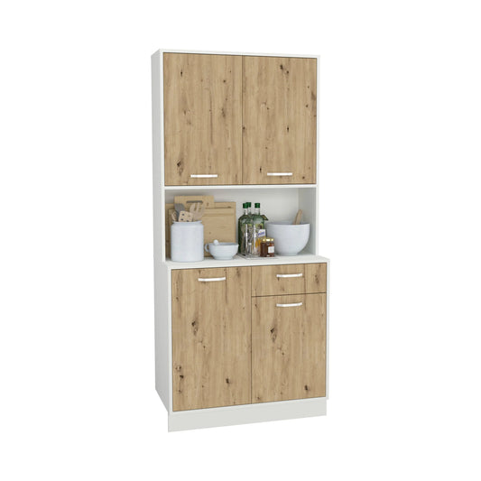Bufet haaus Oma, Stejar Artisan/Alb, L 84 cm