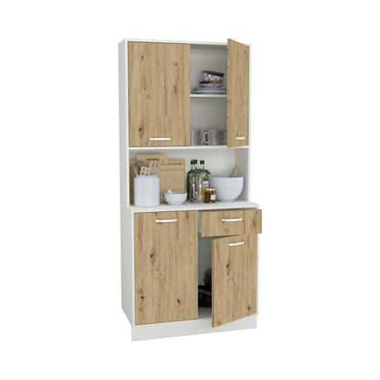 Bufet haaus Oma, Stejar Artisan/Alb, L 84 cm