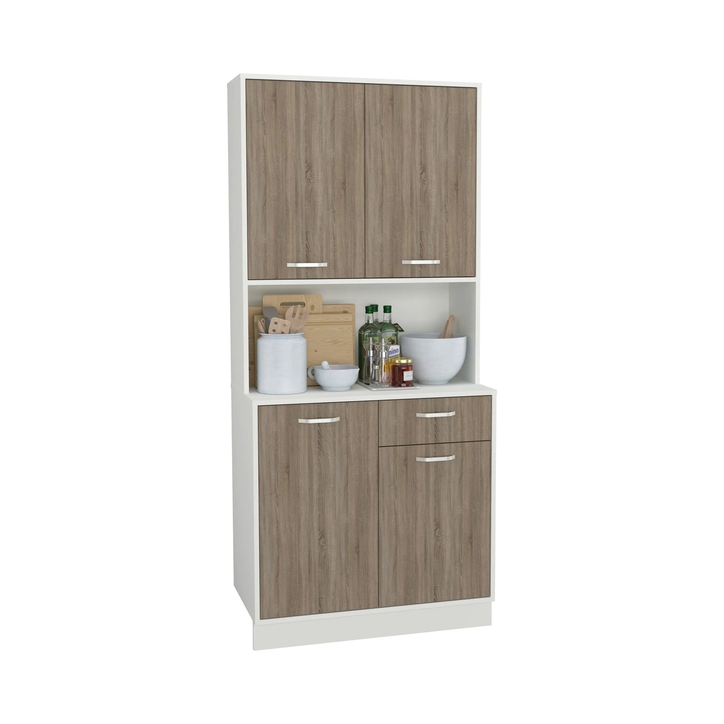 Bufet haaus Oma, Stejar Sonoma Inchis/Alb, L 84 cm