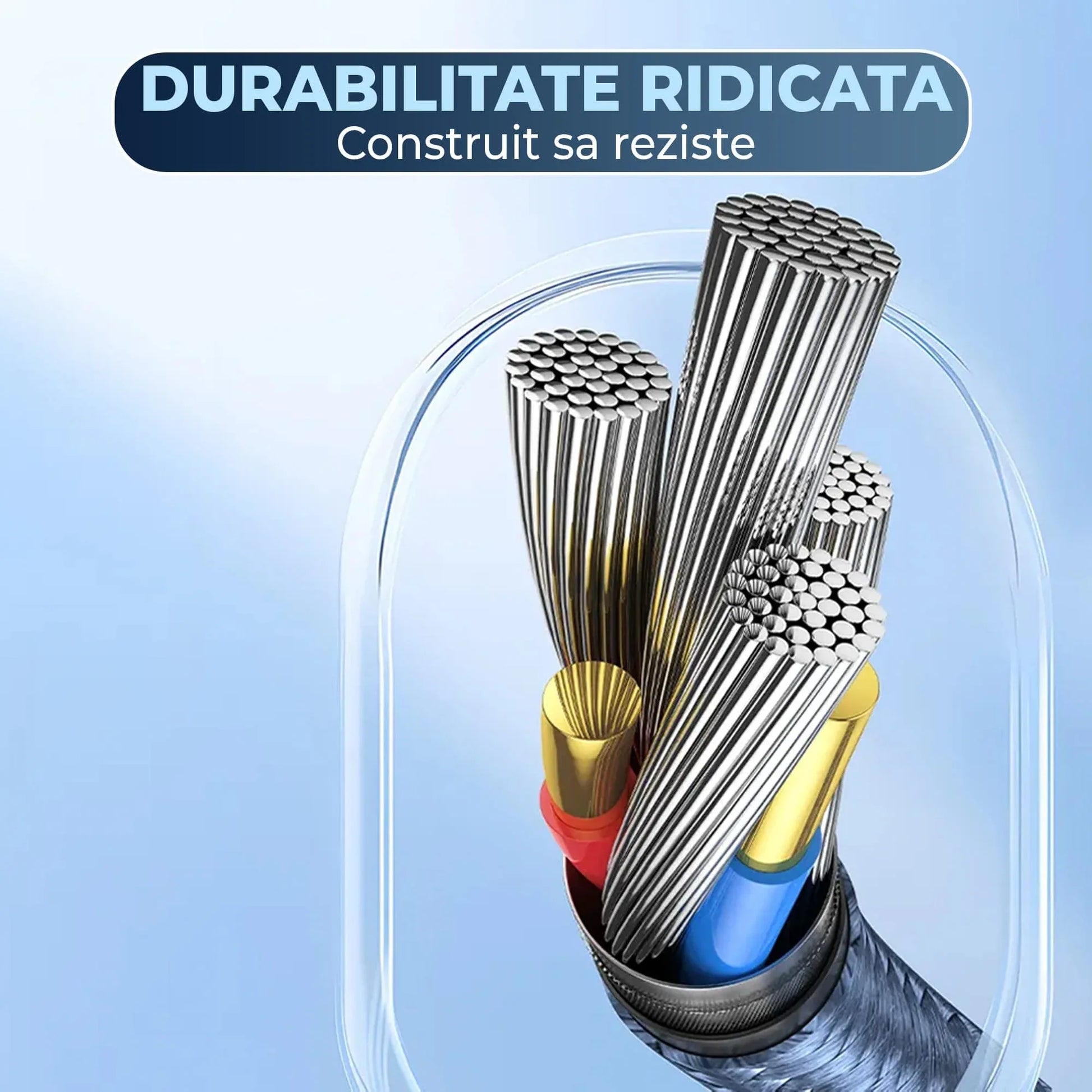 Cablu de Incarcare si Transfer de Date, Fast Charge 20W, Timebox, 480Mbps, Extensibil Spiralat 1,8m, LED Inteligent, Nylon, USB-C la Lightning, Albastru - 221.ro