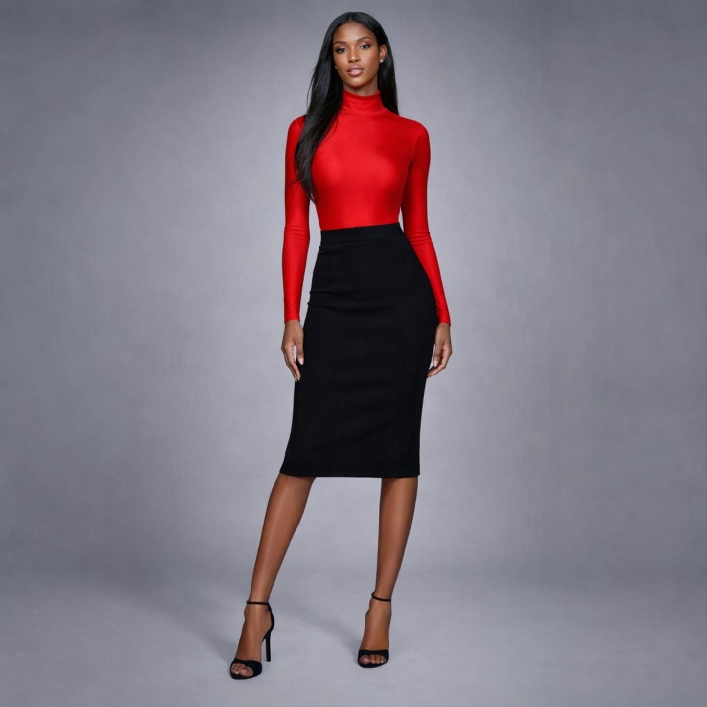 Fusta tip creion cu perle la spate