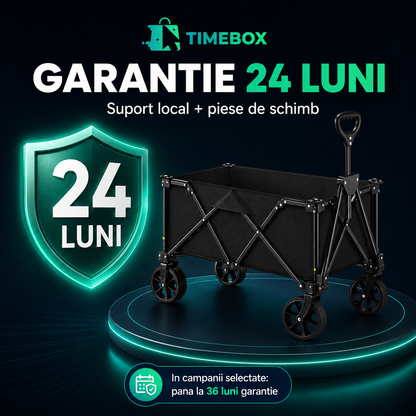 Carucior Pliabil de Transport cu Roti Detasabile, Capacitate Mare 115 kg
