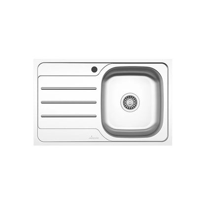 Chiuveta haaus Sanobi, 1 Cuva dreapta, Inox lucios, pe blat, 80 x 50 cm