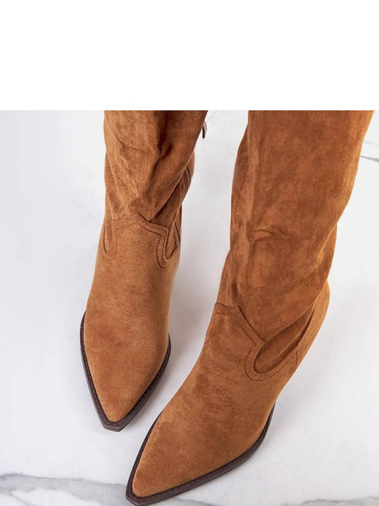 Cizme cu toc Solea, Model 204847, Maro - Înălţimea tocului 8,5 cm