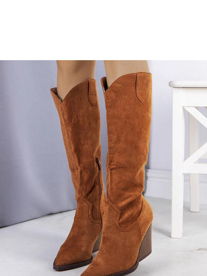 Cizme cu toc Solea, Model 204847, Maro - Înălţimea tocului 8,5 cm