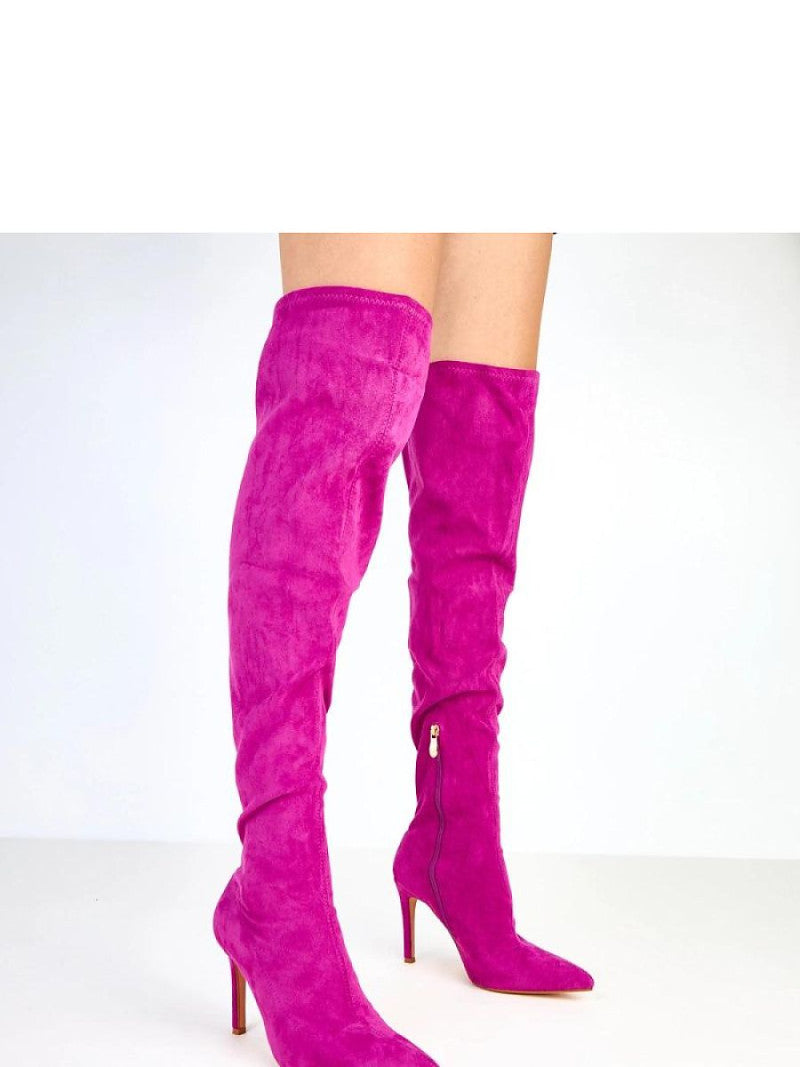 Cizme cu toc Solea, Model 218125, Violet - material piele artificiala piele  Footbed pânză  Înălţimea carâmbului 57 cm Înălţimea tocului 10.5 cm