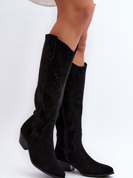 Cizme perforate Step in style, Model 192104, Negru