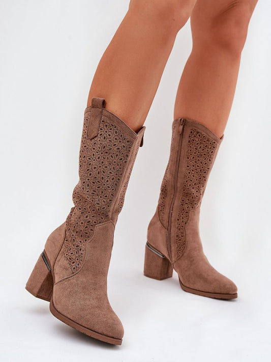 Cizme perforate Step in style, Model 218495, Maro