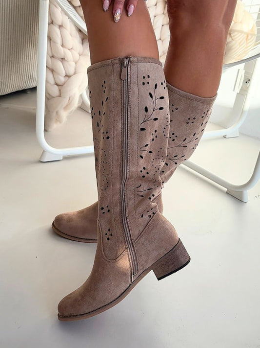 Cizme perforate Step in style, Model 222526, Bej