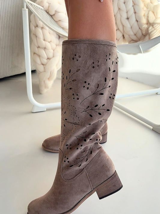 Cizme perforate Step in style, Model 222527, Bej