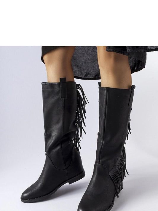 Cizme talpă tip pană Solea, Model 204769, Negru