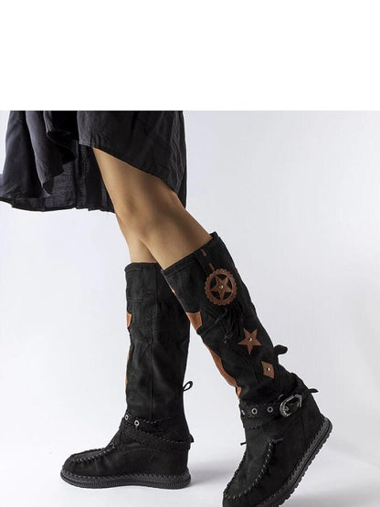 Cizme talpă tip pană Solea, Model 205786, Negru