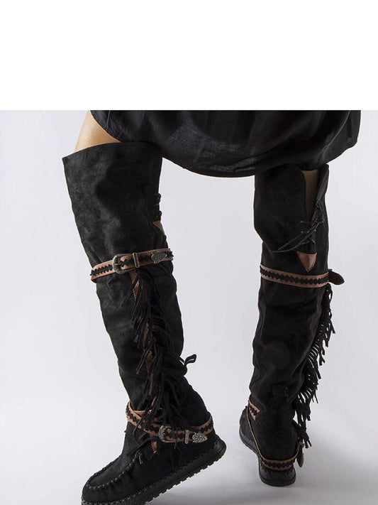 Cizme talpă tip pană Solea, Model 205788, Negru