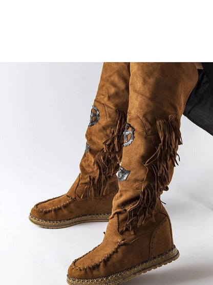 Cizme talpă tip pană Solea, Model 205790, Maro