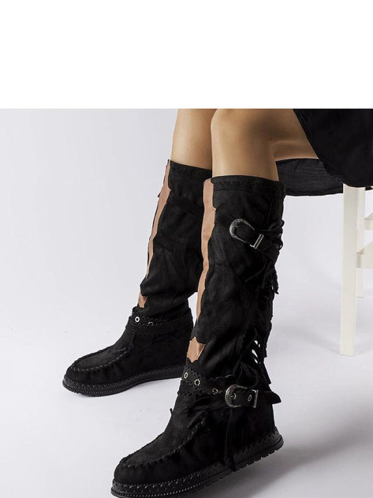 Cizme talpă tip pană Solea, Model 205791, Negru