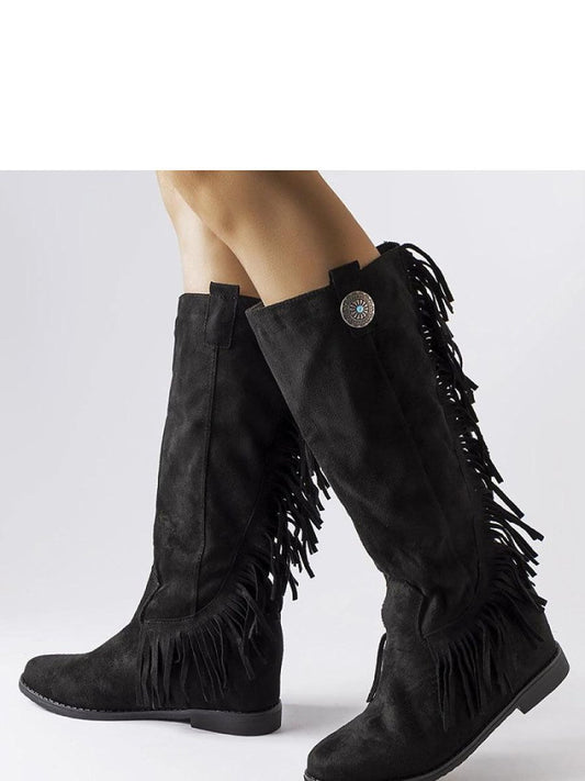 Cizme talpă tip pană Solea, Model 205872, Negru