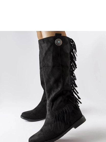 Cizme talpă tip pană Solea, Model 205872, Negru