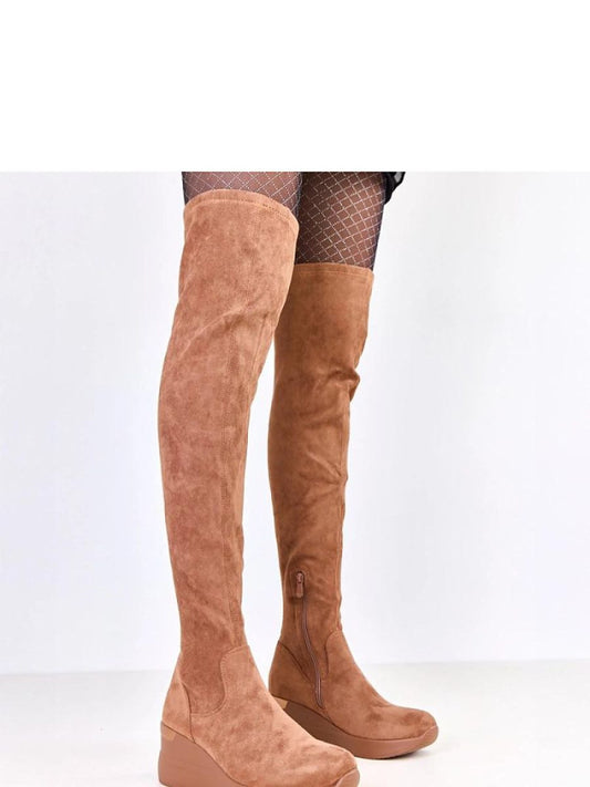 Cizme talpă tip pană Solea, Model 219423, Maro