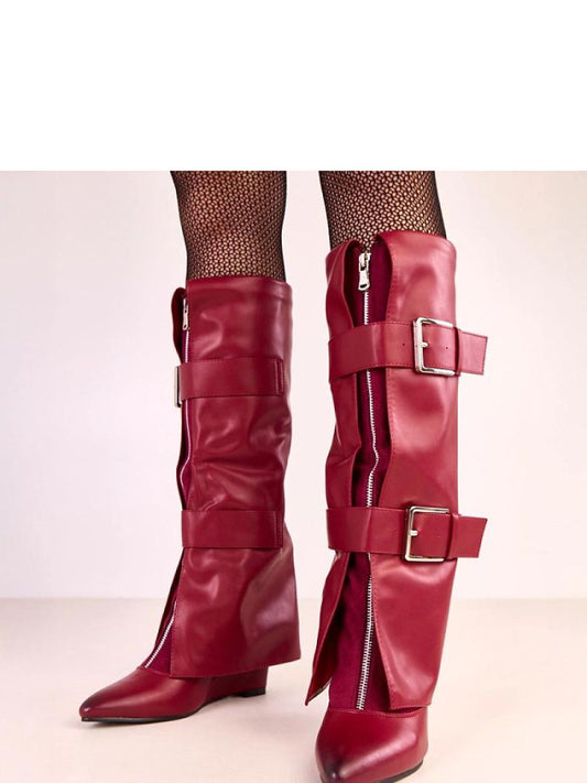 Cizme talpă tip pană Solea, Model 220244, Roşu