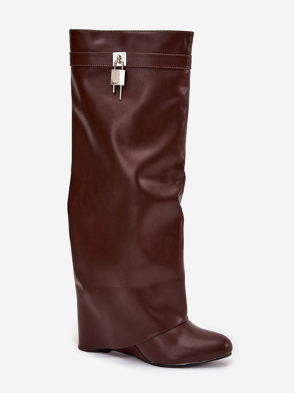 Cizme talpă tip pană Step in style, Model 217756, Maro