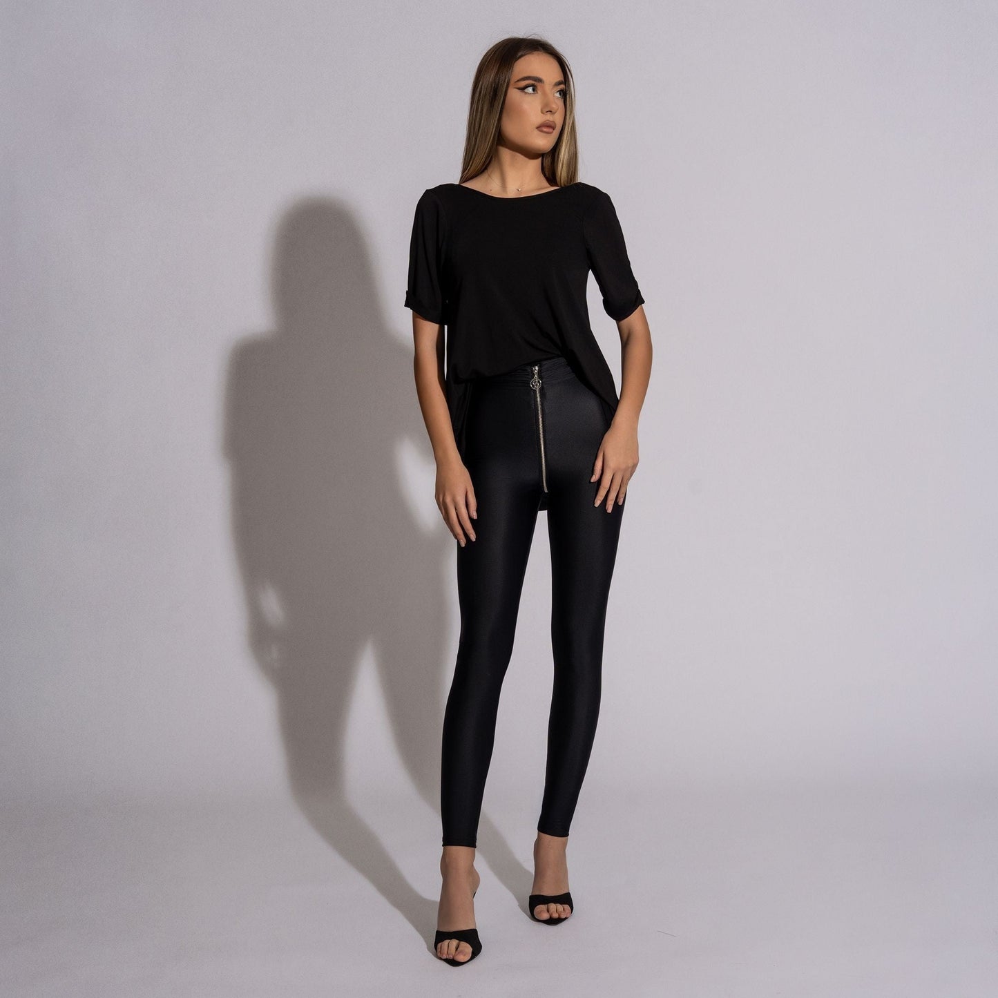 Pantaloni lycra cu fermoar pe tur Allure