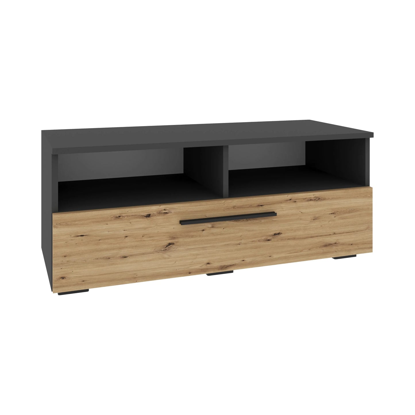 Comoda haaus Kos, O Usa, 2 Polite, Antracit/Stejar Artisan, 95 x 40 x 39 cm