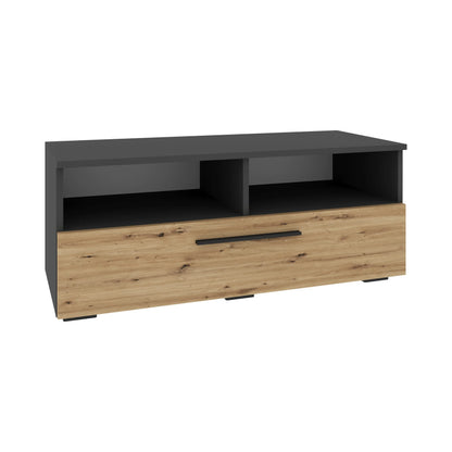 Comoda haaus Kos, O Usa, 2 Polite, Antracit/Stejar Artisan, 95 x 40 x 39 cm