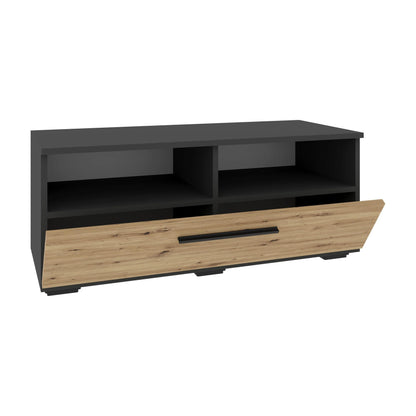 Comoda haaus Kos, O Usa, 2 Polite, Antracit/Stejar Artisan, 95 x 40 x 39 cm