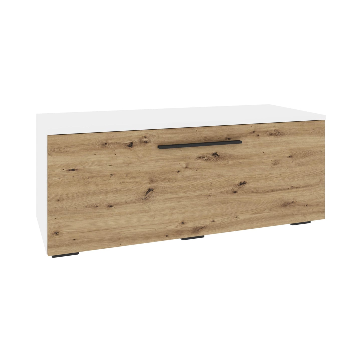 Comoda haaus Kos, O Usa, Alb/Stejar Artisan, 95 x 40 x 39 cm
