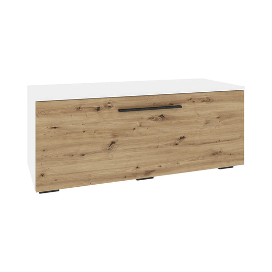 Comoda haaus Kos, O Usa, Alb/Stejar Artisan, 95 x 40 x 39 cm