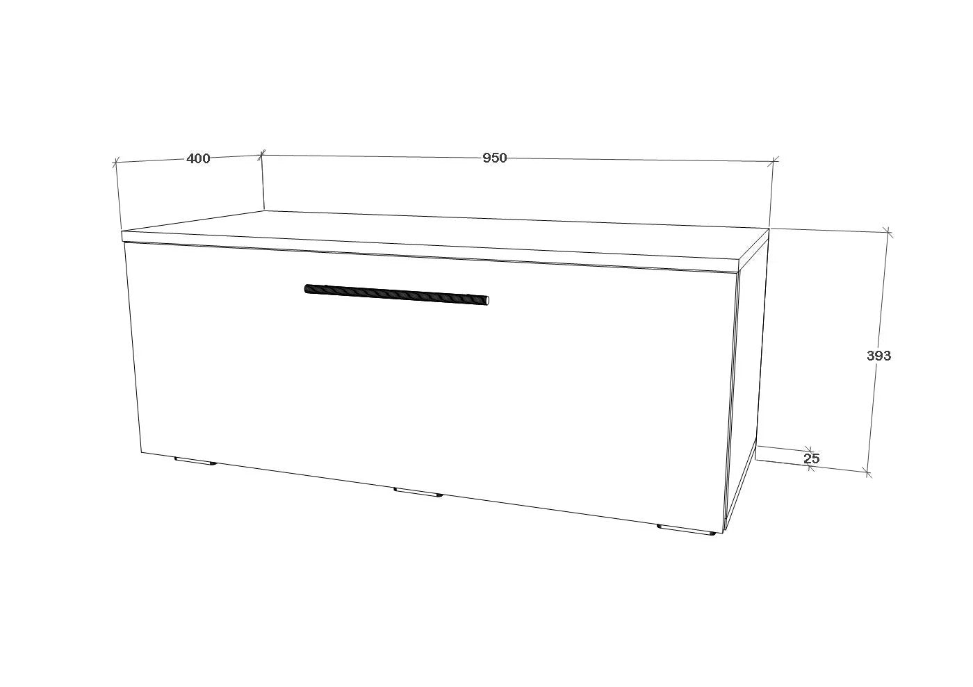 Comoda haaus Kos, O Usa, Negru/Alb Lucios, MDF, 95 x 40 x 39 cm