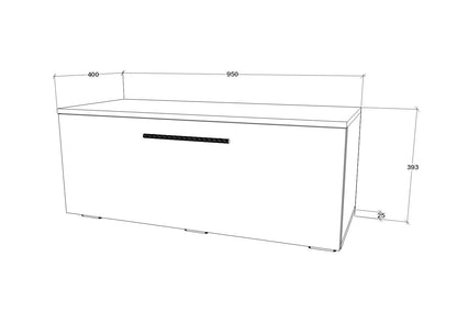 Comoda haaus Kos, O Usa, Negru/Alb Lucios, MDF, 95 x 40 x 39 cm