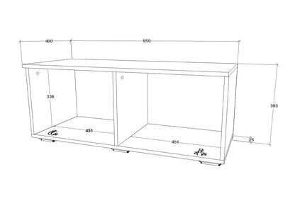 Comoda haaus Kos, O Usa, Alb/Stejar Artisan, 95 x 40 x 39 cm