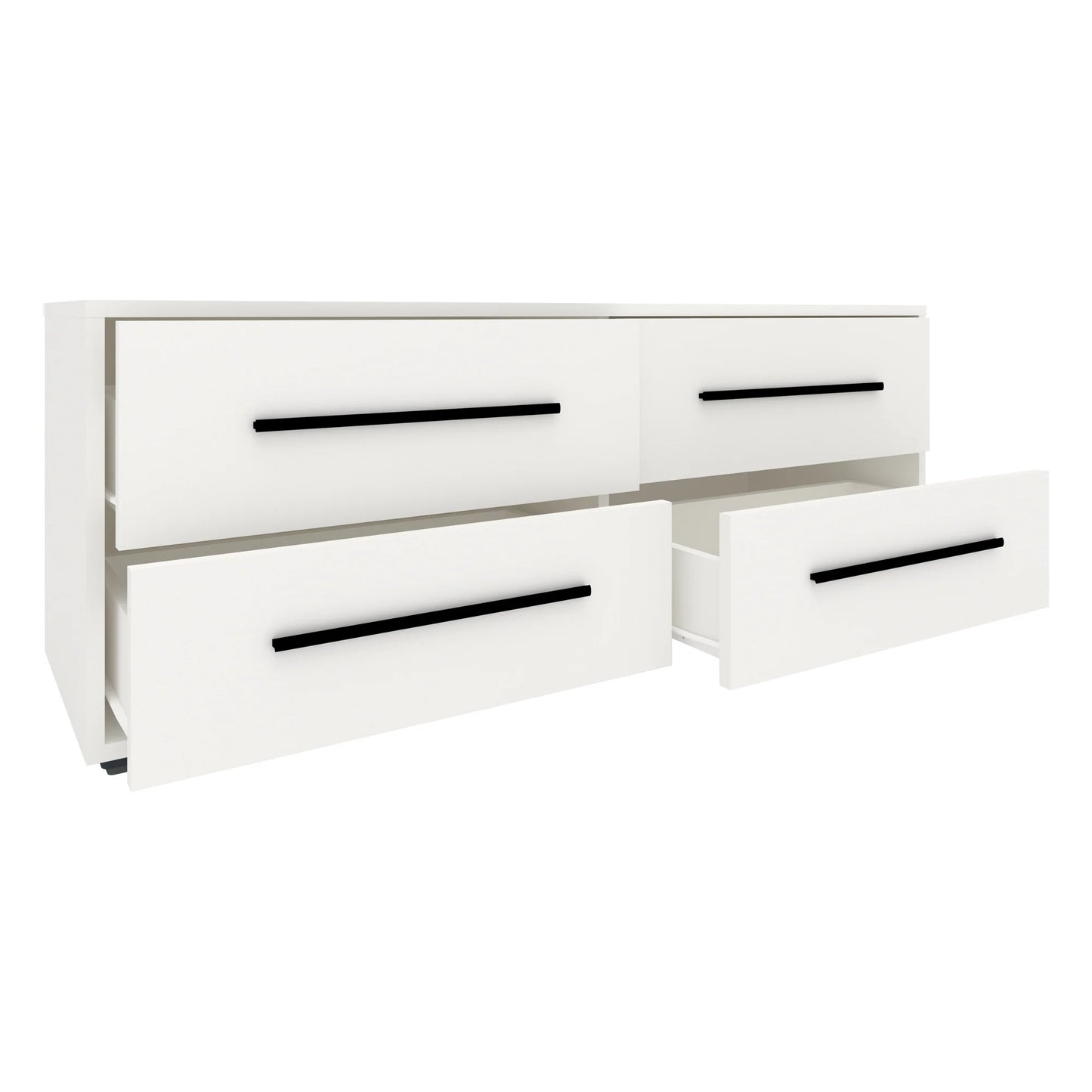 Comoda TV haaus Siena, 4 Sertare, Alb, 120 x 35 x 45 cm