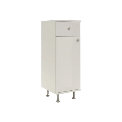 Corp Baie haaus Zaria, 1 Sertar, 1 Usa, Alb lucios/Alb, MDF, L 30 x l 35 x H 85 cm