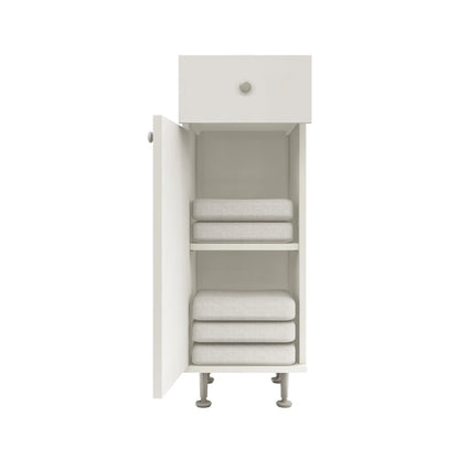 Corp Baie haaus Zaria, 1 Sertar, 1 Usa, Alb lucios/Alb, MDF, L 30 x l 35 x H 85 cm
