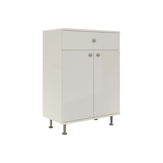 Corp Baie haaus Zaria, 1 Sertar, 2 Usi, Alb lucios/Alb, MDF, L 60 x l 35 x H 85 cm