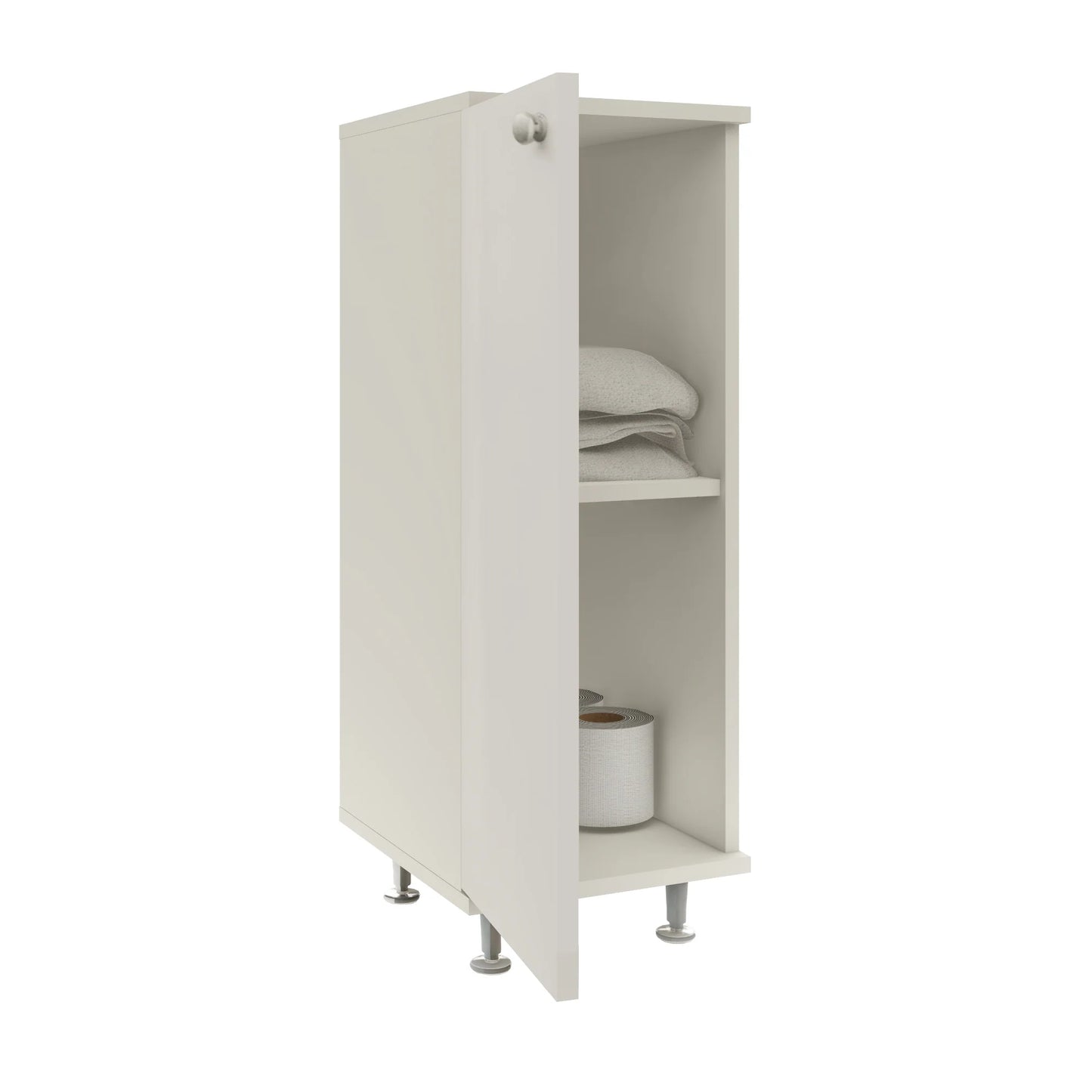 Corp Baie haaus Zaria, 1 Usa, Alb lucios/Alb, MDF, L 30 x l 35 x H 85 cm