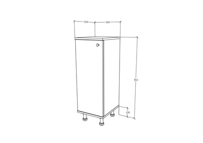 Corp Baie haaus Zaria, 1 Usa, Alb lucios/Alb, MDF, L 30 x l 35 x H 85 cm