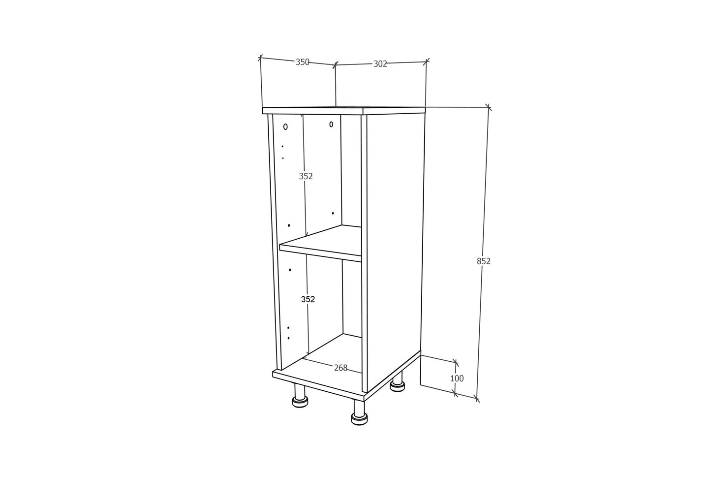Corp Baie haaus Zaria, 1 Usa, Alb lucios/Alb, MDF, L 30 x l 35 x H 85 cm