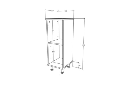 Corp Baie haaus Zaria, 1 Usa, Alb lucios/Alb, MDF, L 30 x l 35 x H 85 cm