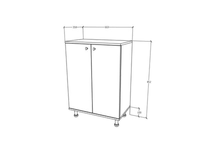 Corp Baie haaus Zaria, 2 Usi, Alb lucios/Alb, MDF, L 60 x l 35 x H 85 cm