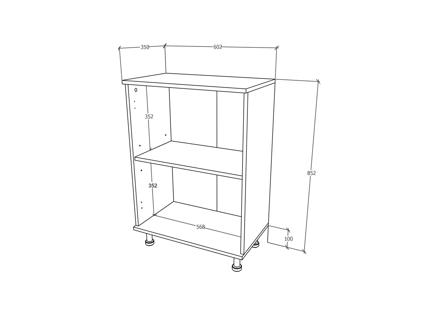 Corp Baie haaus Zaria, 2 Usi, Alb lucios/Alb, MDF, L 60 x l 35 x H 85 cm