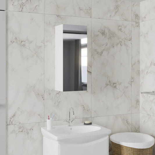 Corp Baie haaus Zed, Suspendat, 1 Usa, cu oglinda, Alb, 30 x 22 x 72 cm