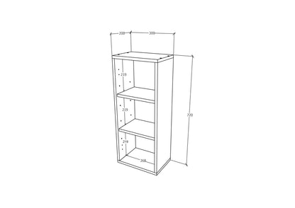 Corp Baie haaus Zaria, Suspendat, 1 Usa, Gri Lucios/Alb, MDF, L 30 x l 22 x H 72 cm