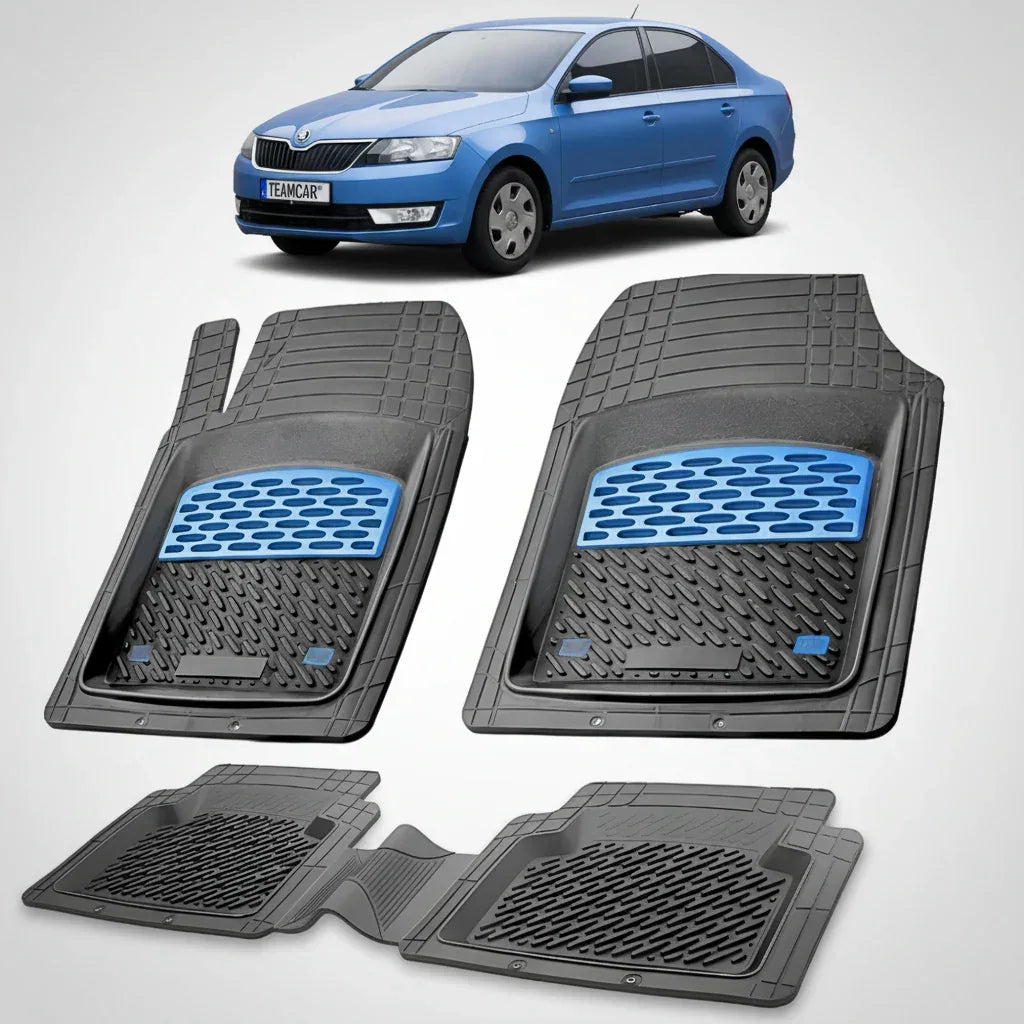 Covorașe Skoda Rapid I 2012-2017 | Blue Edition – TeamCar®