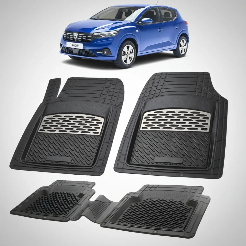 Set Covorașe Dacia Sandero III Hatchback 2020-prezent Compatibile | Silver Edition – TeamCar®
