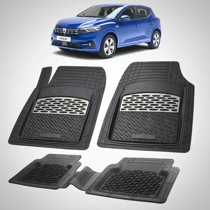 Set Covorașe Dacia Sandero III Hatchback 2020-prezent Compatibile | Silver Edition – TeamCar®