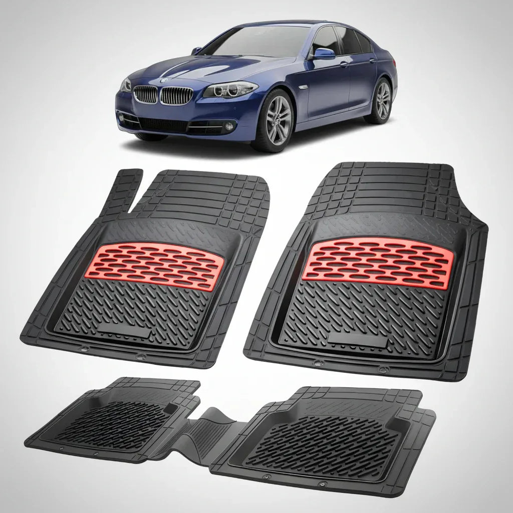 Covorase Cauciuc Tip Tavita Compatibile BMW Seria 5 F10/F11 2010-2017 I Red