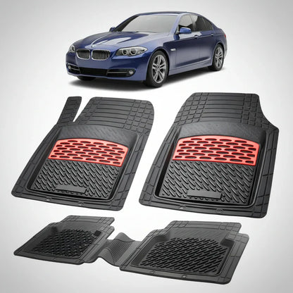 Covorase Cauciuc Tip Tavita Compatibile BMW Seria 5 F10/F11 2010-2017 I Red